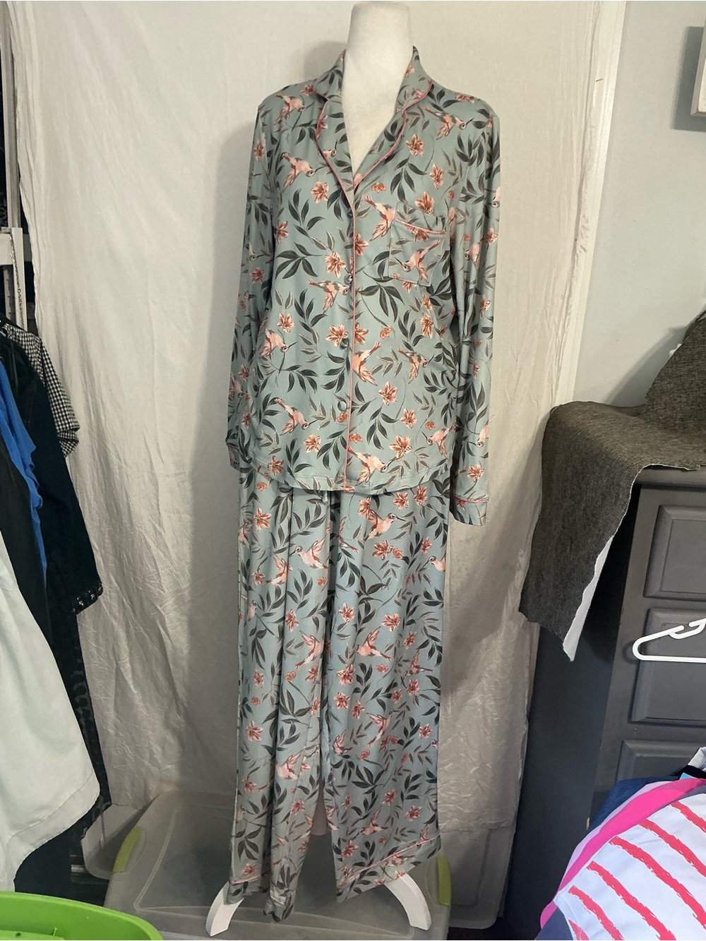 Floral Pajama Set - Blue Green